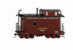 Bachmann 26565 On30 Scale 18' Wood Offset-Cupola Caboose - Ready to Run -- Durango & Silverton