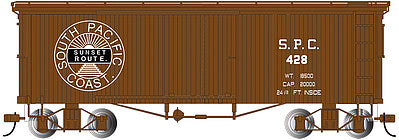 Bachmann 27002 On30 Scale Wood Boxcar - Ready to Run - Spectrum(R) -- South Pacific Coast #428 (Boxcar Red, black; Large Logo)