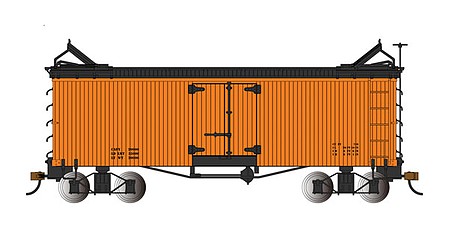 Bachmann 27497 On30 Scale Wood Reefer - Ready to Run -- Data Only (orange, black)