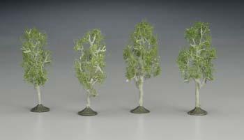 Bachmann 32110 N Scale SceneScapes(TM) Layout-Ready Trees -- Aspen Trees 2-1/2 - 2-3/4" pkg(4)