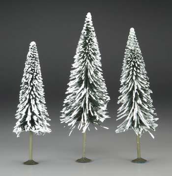 Bachmann 32202 O Scale SceneScapes(TM) Layout-Ready Trees -- Pine Trees with Snow 8-10" pkg(3)