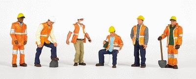 Bachmann 33106 HO Scale SceneScapes(TM) Figures -- Maintenance Workers pkg(6)