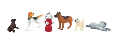 Bachmann 33108 HO Scenescapes Dogs (5) & Fire Hydrant