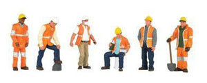 Bachmann 33156 O Scale Maintenance Workers - SceneScapes(TM) -- pkg(6)