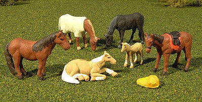 Bachmann 33169 O Scale Animals -- Horses pkg(6)