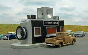 Bachmann 35207 HO Scale Fast Foto Drive-Thru - Roadside U.S.A.(TM) -- Assembled - 4-3/8 x 2 x 2-1/2" 11.1 x 5.1 x 6.4cm