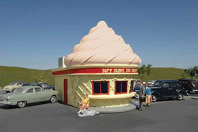 Bachmann 35211 HO Scale Ice Cream Stand - Roadside U.S.A.(TM) -- Assembled (chocolate) - 2-1/2 x 4 x 3" 6.4 x 10.2 x 7.6cm