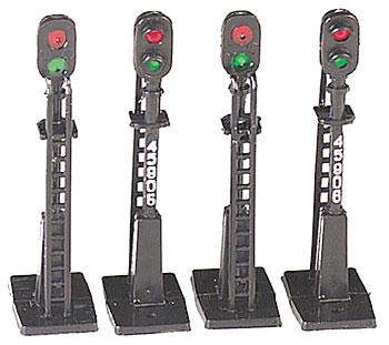 Bachmann 42101 HO Scale Non-Operating Block Signal -- Black pkg(4)
