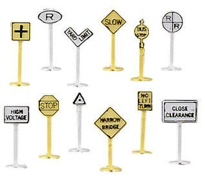 Bachmann 42513 N Scale Railroad & Street Signs pkg(24)