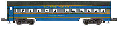Bachmann 43001 O Scale Williams(TM) by Bachmann, Aluminum Streamliner 2-Car Passenger Add-On (60') -- Baltimore & Ohio, Includes: Combine & Diner