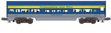 Bachmann 43011 O Scale Williams(TM) by Bachmann, Aluminum Streamliner 2-Car Passenger Add-On (60') -- Chesapeake & Ohio, Includes: Combine & Diner
