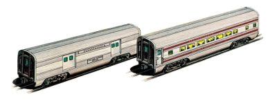 Bachmann 43049 O Scale Williams(TM) by Bachmann, Golden Memories(R) Alum Streamliner Passenger Add-On -- Pennsylvania (Congressional); Includes: Baggage & Coach (60')