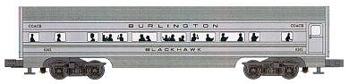 Bachmann 43052 O Scale Williams(TM) by Bachmann, Aluminum Streamliner 4-Car Passenger Set (60') -- Chicago, Burlington & Quincy (Baggage, Pullman, Vista-Dome & Observation Cars)