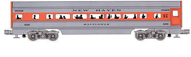 Bachmann 43062 O Scale Williams(TM) by Bachmann, Aluminum Streamliner 4-Car Passenger Set (60') -- New Haven (Baggage, Pullman, Vista-Dome & Observation Cars)