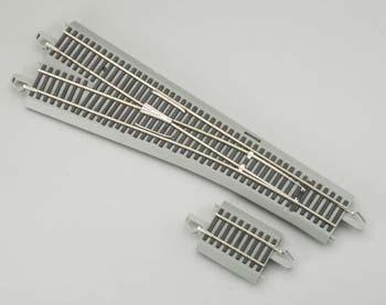 Bachmann 44132 HO Scale Decoder-Equipped Nickel Silver Turnout - E-Z Track(R) -- #5 Left Hand
