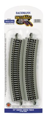 Bachmann 44503 HO 22" Radius Curved Nickel Silver Track (4/Cd)