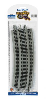 Bachmann 44504 HO 33-1/4" Radius 18° Curved Nickel Silver Track (5/Cd)