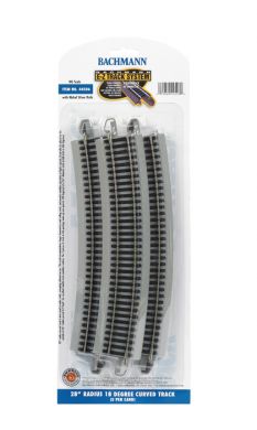 Bachmann 44506 HO 28" Radius Curved Nickel Silver Track (5/Cd)