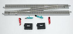 Bachmann 44575 HO Scale E-Z Track(R) w/Nickel Silver Rail & Gray Roadbed -- #6 Left Hand Remote Crossover Turnout