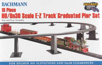 Bachmann 44595 HO Scale Graduated Pier Set - E-Z Track(R) -- 18 Pieces