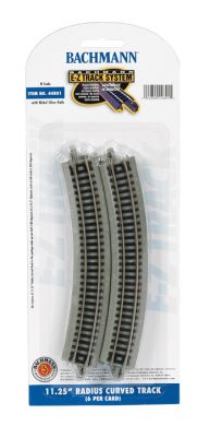 Bachmann 44801 N 11-1/4” Radius Curved Nickel Silver Track (6/Cd)