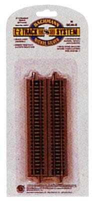 Bachmann 44811 N Scale Straight Track w/Nickel Silver Rail & Gray Roadbed - E-Z Track(R) -- 5" 12.7cm pkg(6)