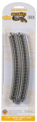 Bachmann 44854 N Scale E-Z Track(R) w/Nickel Silver Rail & Gray Roadbed -- 15-1/2" Radius Curved Section pkg(6)