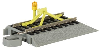 Bachmann 44858 N Track-Powered Flashing LED Bumper w/Nickel Silver Rails on Gray Roadbed