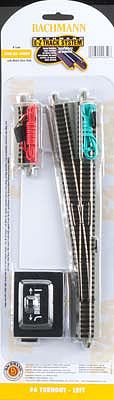 Bachmann 44859 N Scale E-Z Track(R) w/Nickel Silver Rail & Gray Roadbed -- #6 Turnout Left