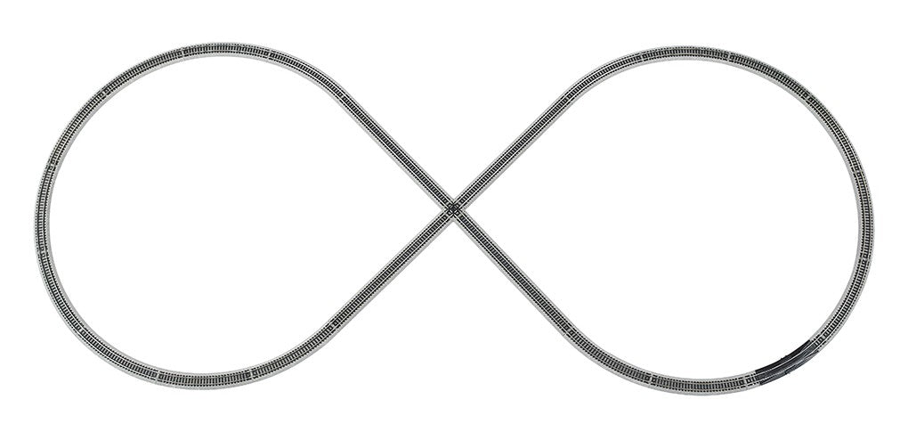 Bachmann 44878 N Nickel Silver Track on Gray Roadbed Figure 8 E-Z Track Pack