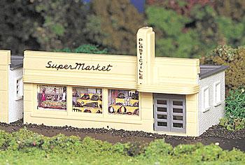 Bachmann 45141 HO Scale Plasticville Classic Kit - Supermarket -- 2-1/8 x 4-5/8" 5.5 x 11.8cm