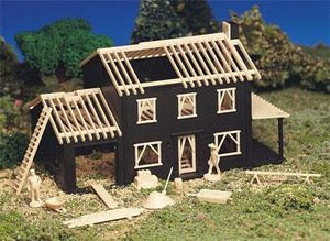 Bachmann 45191 HO Scale Plasticville Classic Kit - House Under Construction -- 2-7/8 x 5-1/4" 7.3 x 13cm