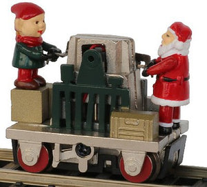 Bachmann 46224 HO Scale Gandy Dancer Operating Handcar - Standard DC -- Christmas w/Santa & Elf