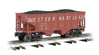 Bachmann 48203 O Scale USRA 55-Ton 2-Bay Hopper w/Load - 3-Rail - Ready to Run - Williams(TM) -- Western Maryland #10904 (Boxcar Red, Speed Lettering)