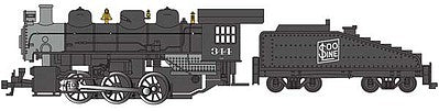 Bachmann 50608 HO Scale USRA 0-6-0 Switcher w/Slope-Back Tender - Standard DC -- Soo Line #344 (black, graphite)