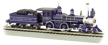 Bachmann 52703 HO Scale 4-4-0 w/Coal Tender Load - Sound & DCC -- Baltimore & Ohio (blue, silver)