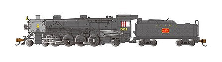 Bachmann 53453 N Scale 4-8-2 Light Mountain - Sound and DCC -- Nashville, Chattanooga & St. Louis #551 (black, graphite, red; Dixie Line)