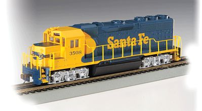 Bachmann 60304 HO Scale EMD GP40 - DCC -- Santa Fe #3508 (Warbonnet; blue, yellow)