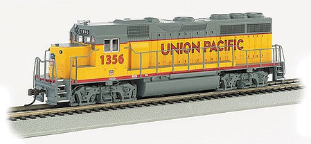 Bachmann 63534 HO Scale EMD GP40 - Standard DC -- Union Pacific 1356 (Armour Yellow, gray)