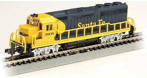 Bachmann 63563 N Scale EMD GP40 with Dynamic Brakes - Standard DC -- Santa Fe #3808 (Warbonnet; blue, yellow)