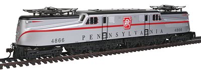 Bachmann 65204 HO Scale GG1 Electric - Standard DC -- Pennsylvania Railroad #4866 (Congressional; silver, Red Stripe)