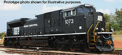 Bachmann 66007 HO Scale EMD SD70ACe - Sound & DCC -- Norfolk Southern #1073 (Penn Central Heritage, black, white)