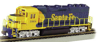 Bachmann 66302 HO Scale EMD GP40 - Sound & DCC -- Santa Fe #2964 (Warbonnet; blue, yellow)