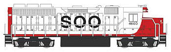 Bachmann 66304 HO Scale EMD GP40 w/Sound & DCC -- Soo Line #4603 (white, red, black)