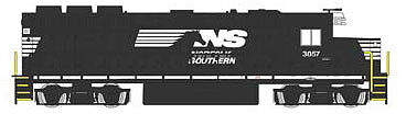Bachmann 66305 HO Scale EMD GP40 w/Sound & DCC -- Norfolk Southern #3057 (black, white, Horse Head Logo)