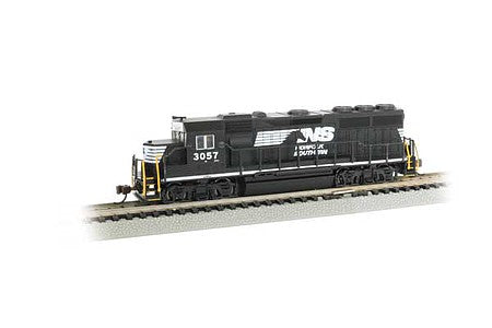 Bachmann 66355 N Scale EMD GP40 - Econami Sound and DCC - Spectrum(R) -- Norfolk Southern 3057 (black, white, Horse Head Logo)