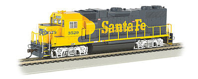 Bachmann 66801 HO Scale EMD GP38-2 w/Sound & DCC -- Santa Fe #3529 (Warbonnet, blue, yellow)