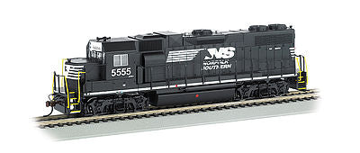 Bachmann 66802 HO Scale EMD GP38-2 w/Sound & DCC -- Norfolk Southern #5555 (black, white, Horse Head Logo)