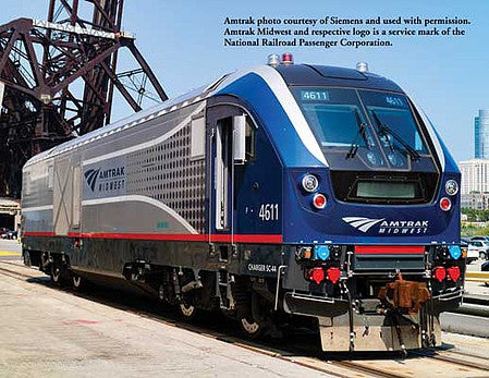 Bachmann 67902 HO Scale Siemens SC-44 Charger - WowSound(R) and DCC -- Amtrak #4611 (Midwest; silver, blue, red, gray)