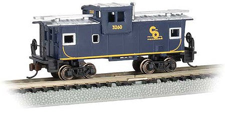 Bachmann 70762 N Scale 36' Wide-Vision Caboose - Ready to Run - Silver Series(R) -- Chesapeake & Ohio #3260